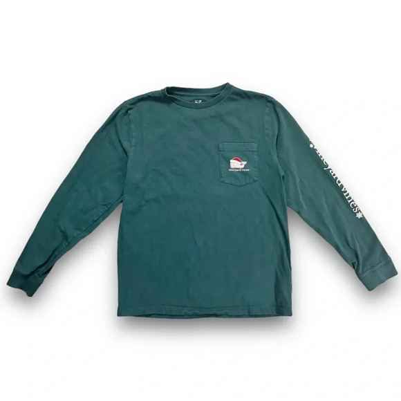 Vineyard Vines | Santa Whale Long Sleeve T Shirt (L) 🎅🏻 - Picture 2 of 5